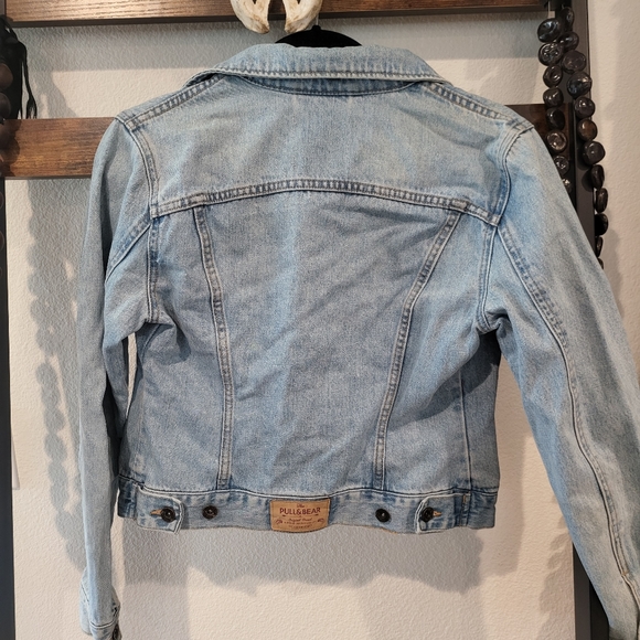 Pull and Bear vintage denim jacket button long sleeve jean - Picture 4 of 6